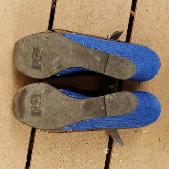 Espresso and royal blue espadrilles - Picture 3 of 4